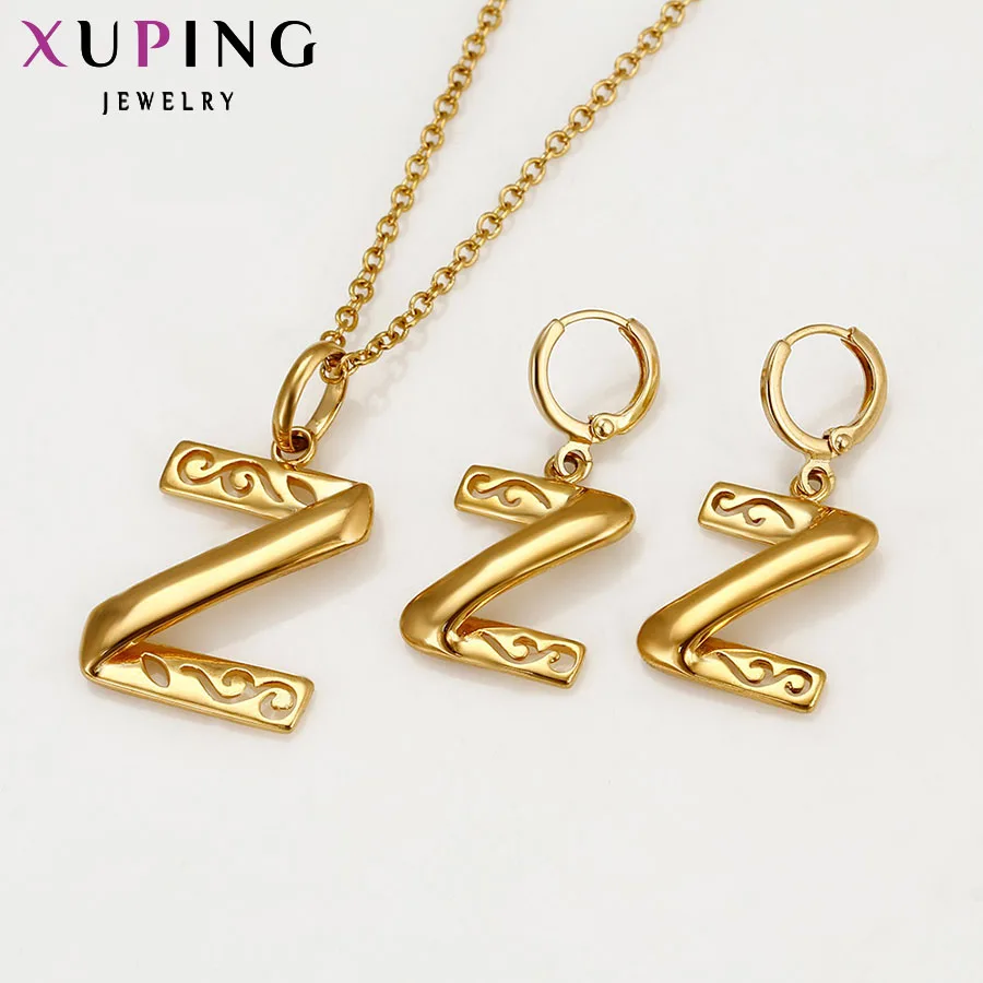Xuping модные наборы, Новое поступление, очаровательные женские золотые цвета, высокое качество, алфавит, ювелирные наборы, большая акция S26, 2-63232