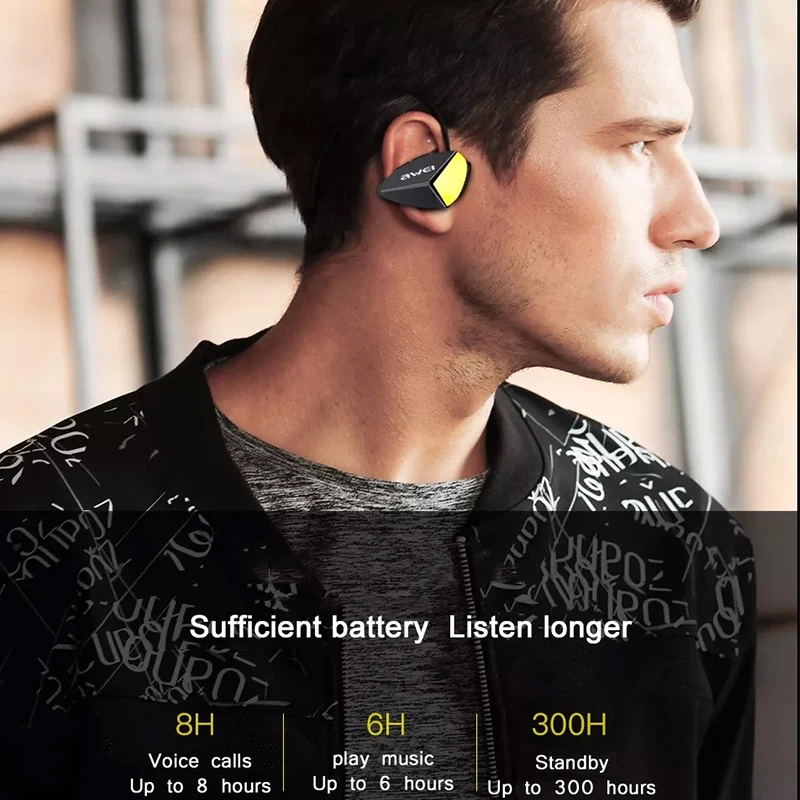 Водонепроницаемые Беспроводные Наушники AWEI A887BL с микрофоном Bluetooth совместимые