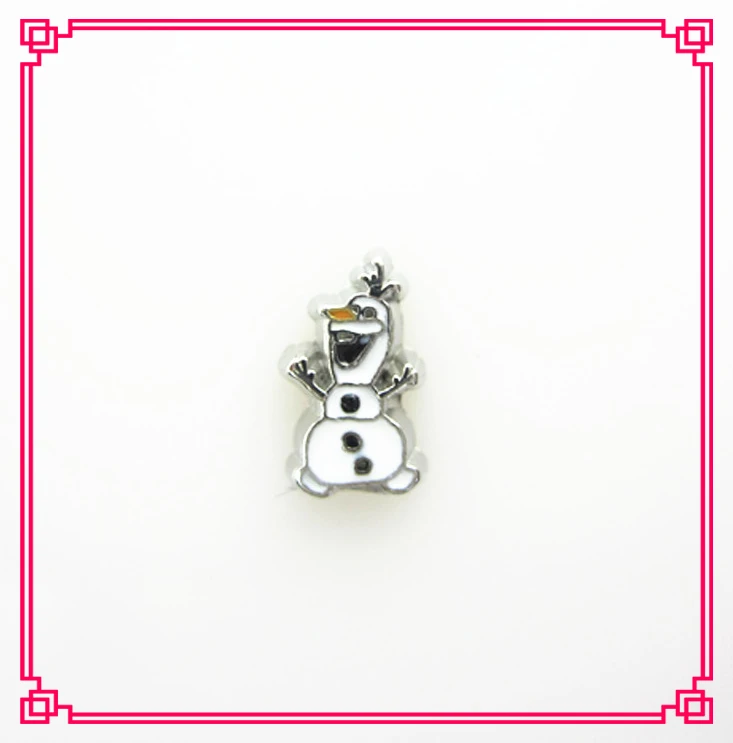 

New arrive snowman olaf floating charms living glass memory lockets charms