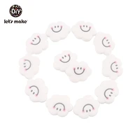 lets make wholesale 100pcs smiley cartoon cute cloud teething beads toys for toddlers forma silicone material baby beads