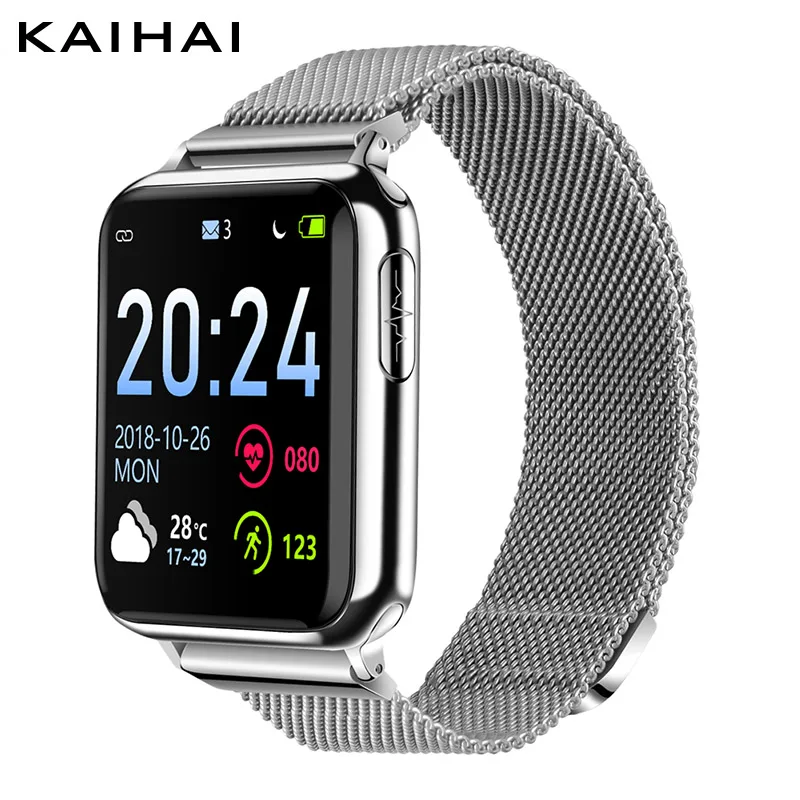 silver smart band KAIHAI фитнес-трекер ЭКГ PPG SpO2 умный браслет на запястье кровяное давление измерение пульса для android ios - Цвет: silver smart band
