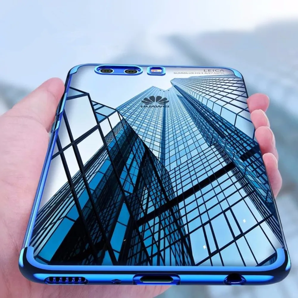 Plating Transparent Case For Huawei P10 Plus Silicone Soft TPU Cover case Luxury Phone Shell Back cover | Мобильные телефоны и