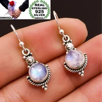 omhxzj wholesale european fashion woman girl party wedding gift vintage round s925 sterling silver drop earrings ea370