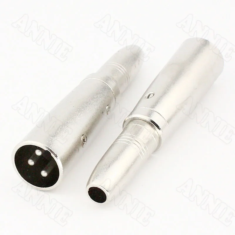 

50pcs/lot J3P 3 Pin XLR Male to 6.5mm K Interface Adaptor TRS Straight Plug Turn XLR Male Plug/ 6.35 to XLR