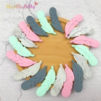 silicone feather teether 10pc nursing accessories diy teething necklace silicone pacifier clips teether shower gift teether