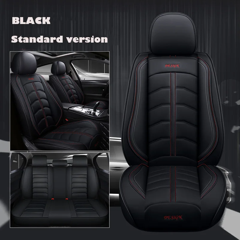 BLACK Универсальные автомобильные чехлы из искусственной кожи для chevrolet lacetti captiva sonic spark cruze аксессуары niva aveo epica Авто stylin - Название цвета: BLACK