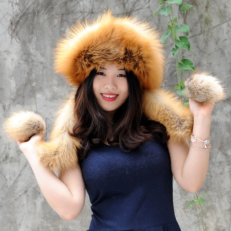 CX-C-175A Winter Women Hat Warm Fox Fur Lady Russian | Аксессуары для одежды