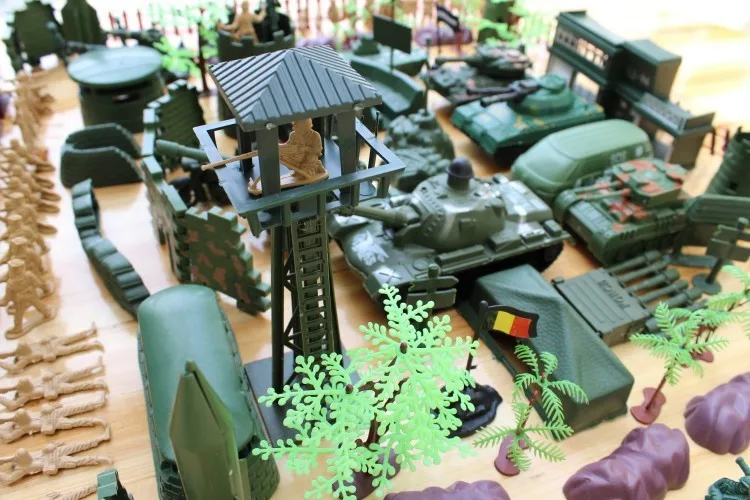 Военная база 196 шт./компл. пластмассовые игрушки солдаты 5 см солдат песчаной модели солдат армии Рождественские подарки