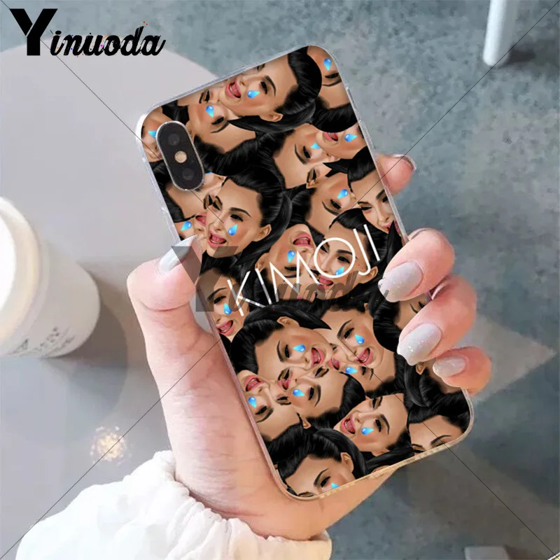 Yinuoda смешное лицо kimoji Ким Кардашьян Coque Shell чехол для телефона для Apple iPhone 8 7 6 6S Plus X XS MAX 5 5S SE XR Чехол для мобильного телефона - Цвет: A7