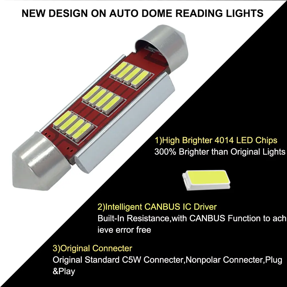 2x C5W CANBUS Led 31 мм 36 39 41 Festoon лампа без ошибок 4014SMD Автомобильная купольная сигнальная