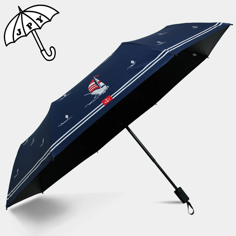 New Creative Folding Kids Umbrella Men Wholesale Super Light Sailing Small Boat Black Coating Rain Women Paraguas | Дом и сад