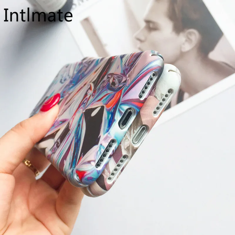 INTLMATE Fashion Case For IPhone 6 6S 7 8 SE X Plus Cover Marble Patterned Silicone S 5S 5 Phone Bag |