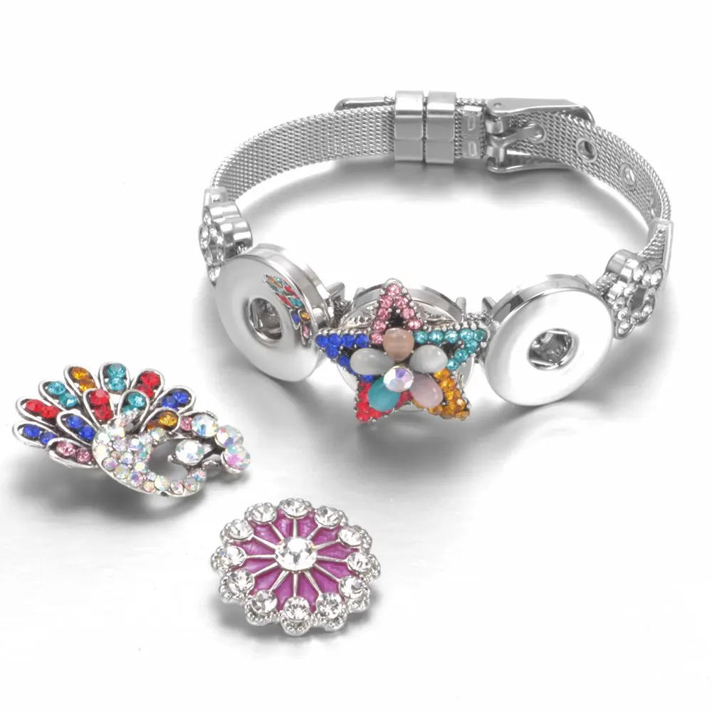 Оранжевый Опал горный хрусталь Стиль круглый Форма металла 18 мм кнопки Талисманы