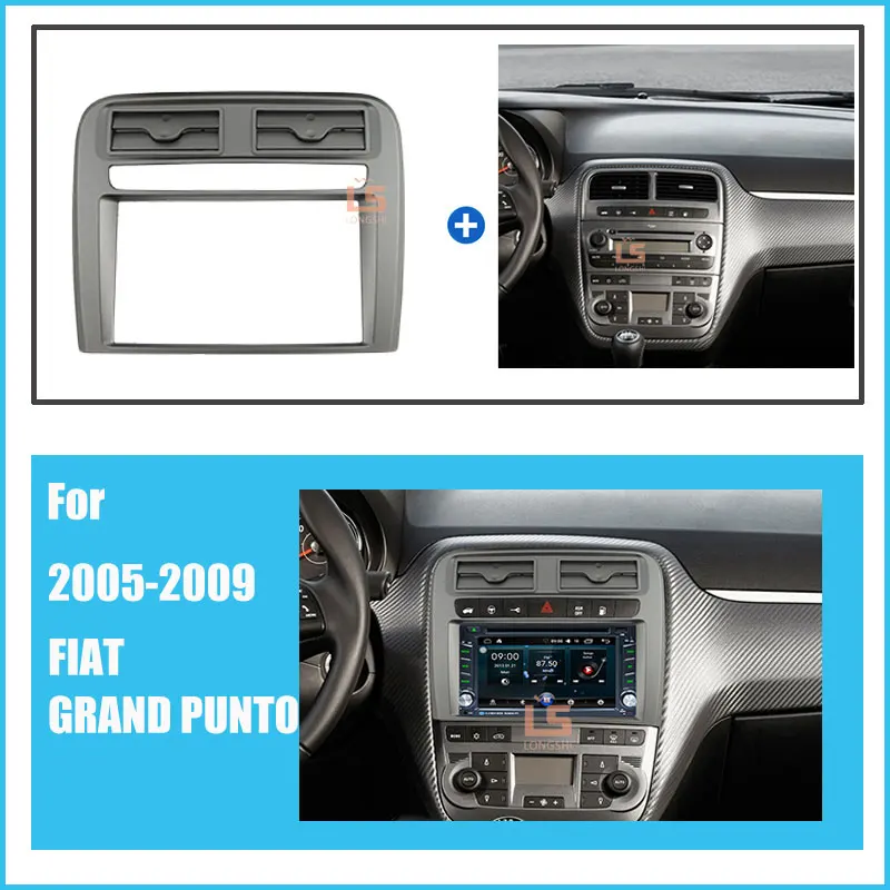 Автомагнитола 2 DIN с аудиорамкой для FIAT GRAND PUNTO LHD 2005 2009 комплект установки панель