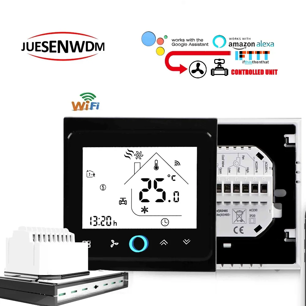 TUYA 95 240VAC 24v температура отопления охлаждения термостат WI FI Американская