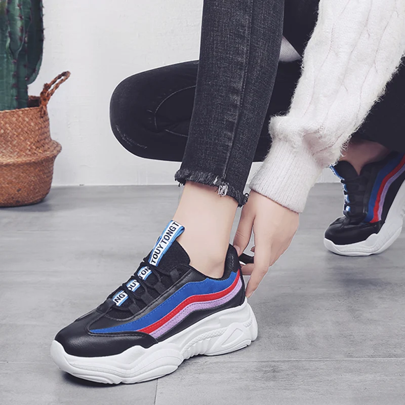 Athletic Running Shoes for Women New Height Increase Sneakers Platform Comfortable Lace-Up Woman zapatos de mujer | Спорт и
