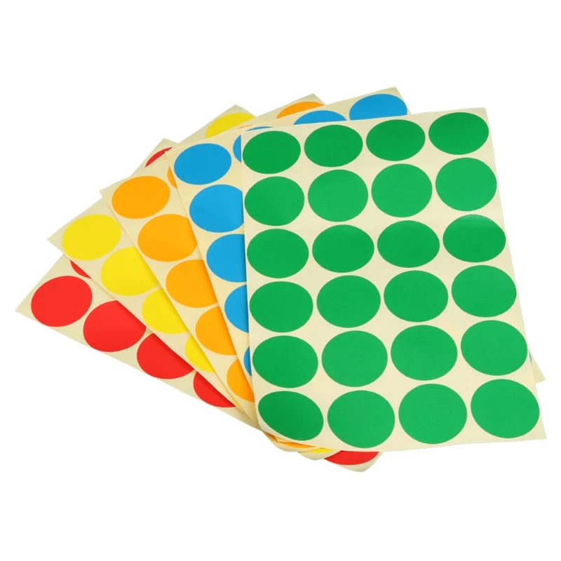 Постоянный клей кодирования стикер s Круглый Круг Точки яркие цвета этикетки