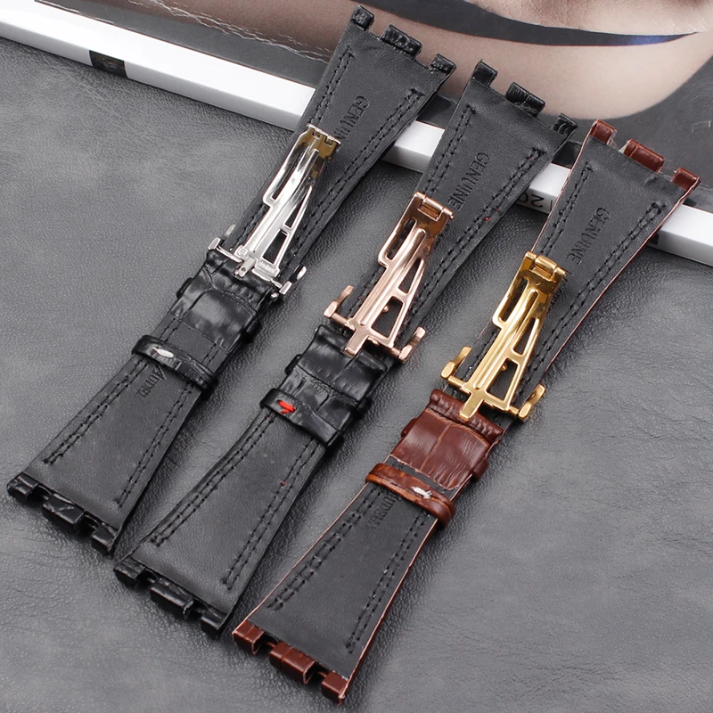 Watch accessories 28mm suitable for AP genuine Garry leather strap sports and leisure foldable buckle for men's AP strap buckle