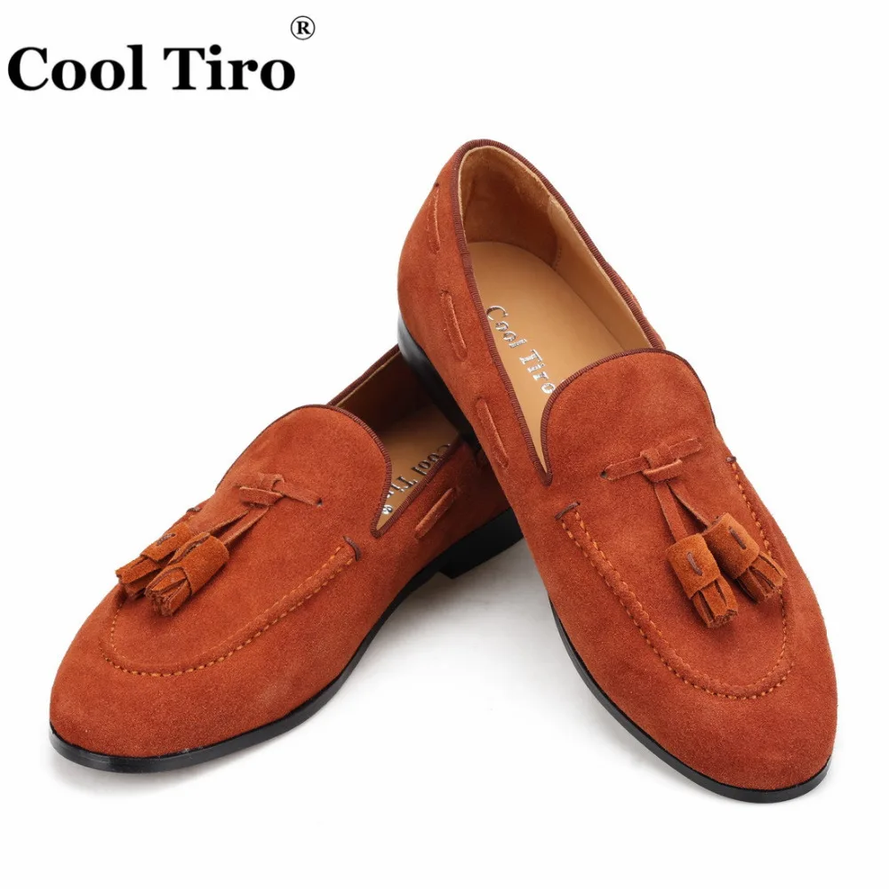 Cool Tiro/коричневые замшевые лоферы с кисточками; мужские мокасины; тапочки; мужская повседневная обувь без застежки на плоской подошве; деловая обувь из натуральной кожи
