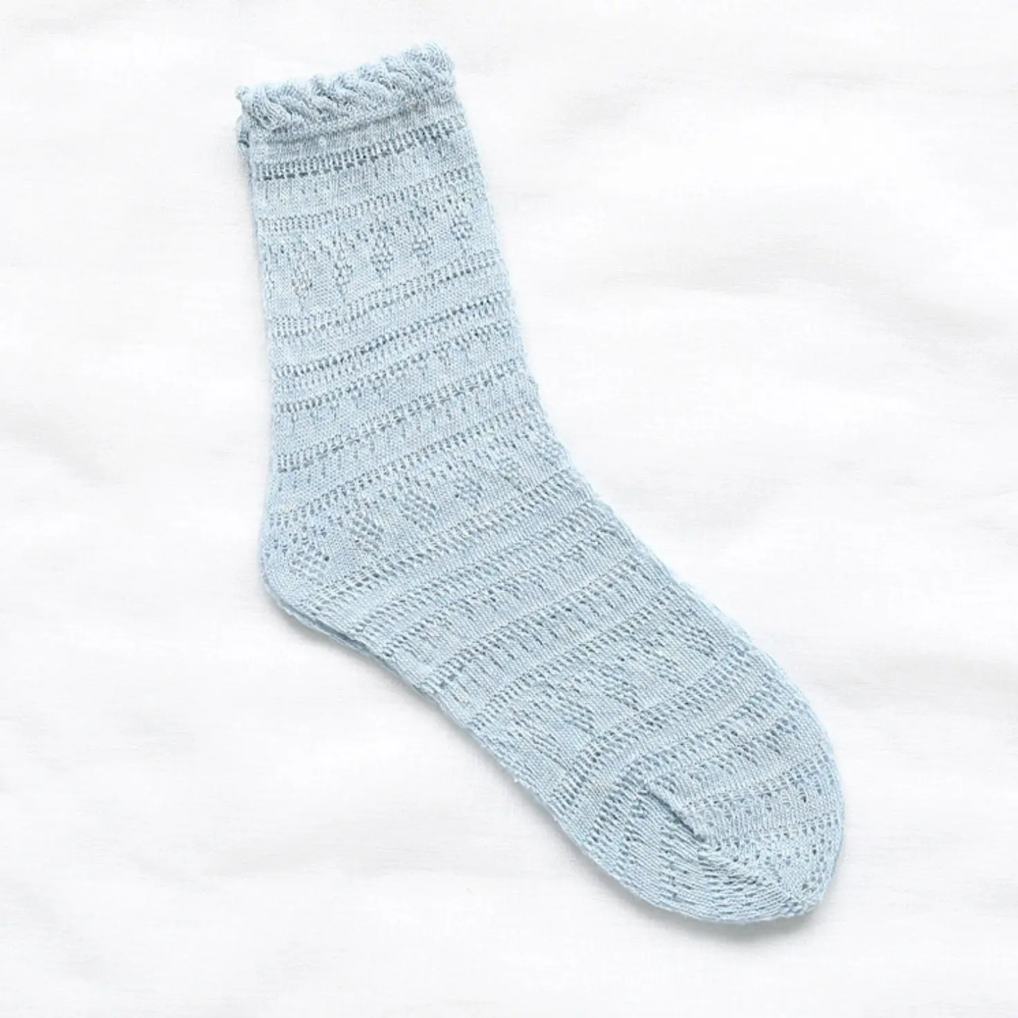 Light Blue Женские носки, 1 пара, лето, новые модные носки, летние однотонные женские мягкие длинные носки, тонкие носки в сеточку - Цвет: Light Blue
