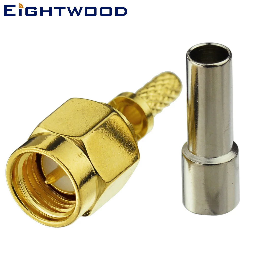 Eightwood SMA Прямой штекер мужского типа обжимной радиочастотный коаксиальный разъем