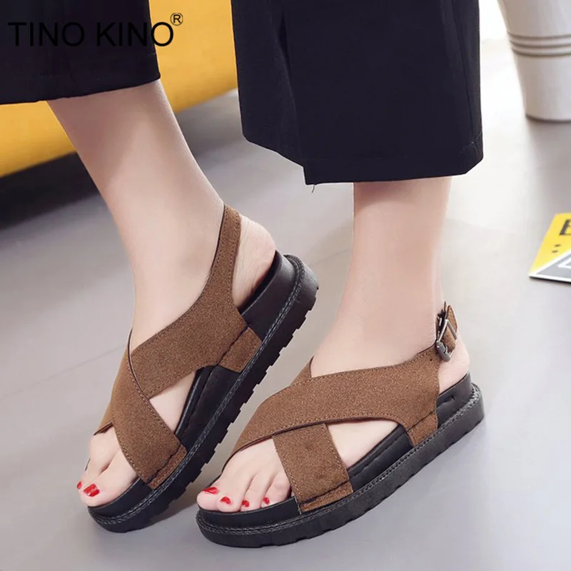 Новый Для женщин на платформе летние сандалии Без каблука женские ботинки с