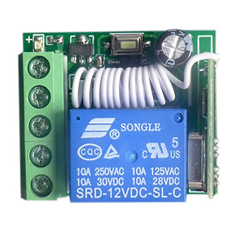 433MHZ Умный дом DC 12V 220V 10A 1 Ch беспроводной Радиочастотный пульт дистанционного управления приемник реле 315/433 MHz канал гетеродина - Габаритные размеры: 433MHZ