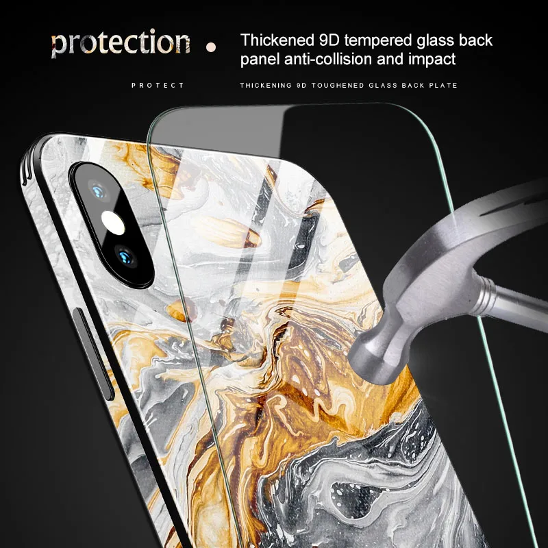 Стеклянный чехол для телефона для iPhone XS MAX XR X 10 мраморный камень абстрактный дизайн роскошный силиконовый чехол s Чехол для iPhone 7 8 6S Plus