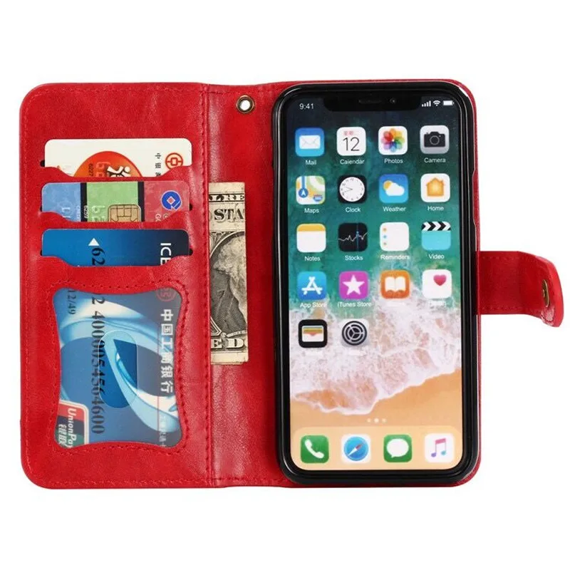 2 в 1 Магнитный чехол-бумажник из искусственной кожи для iPhone XS Max XR X 11 Pro Съемный Телефон чехол для iPhone 8 Plus 8 7 6 6s чехол EEMIA