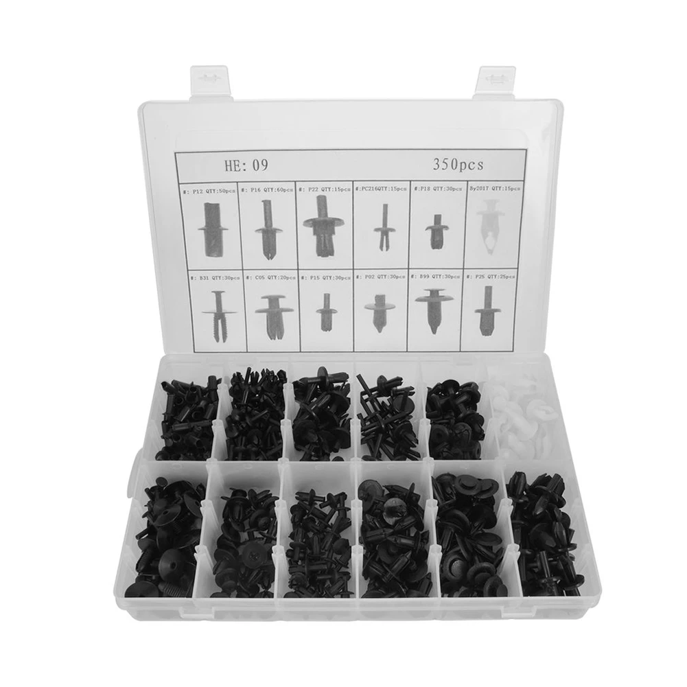 350x/Box Автомобильная заклепка крепежные детали Push Pin зажимы ж/печать кольцо для