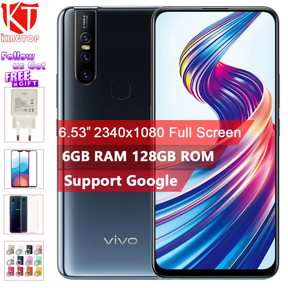 Мобильный телефон vivo S1, 6,53 дюймов, 6 ГБ, 128 ГБ, Восьмиядерный процессор Helio P70, фронтальная камера 3940 мАч, МП, 3 камеры заднего вида, смартфон