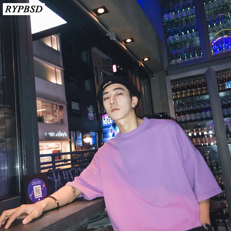 

Oversized T Shirt Men Korean Fashion Half Sleeve T shirts Men Loose Black Man Tshirts Harajuku Mens T-shirt M-XL