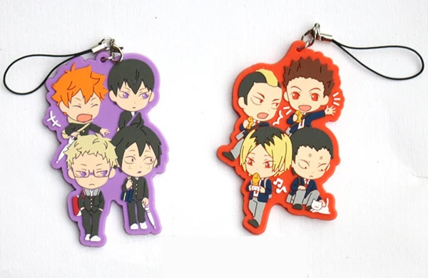 Аниме Haikyuu! Фигурки Haikyuu Косплей karasuno ПВХ ремешок для телефона/брелок подвесные
