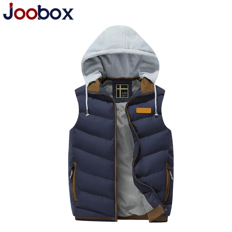 JOOBOX брендовый жилет для мужчин 2017 зимний модный без рукавов плюс размер L-3XL