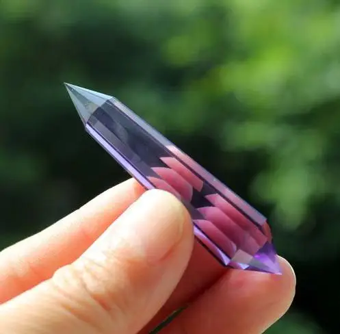 12-сторонний Синтетический темно-фиолетовый кварцевый кристалл DT точечное