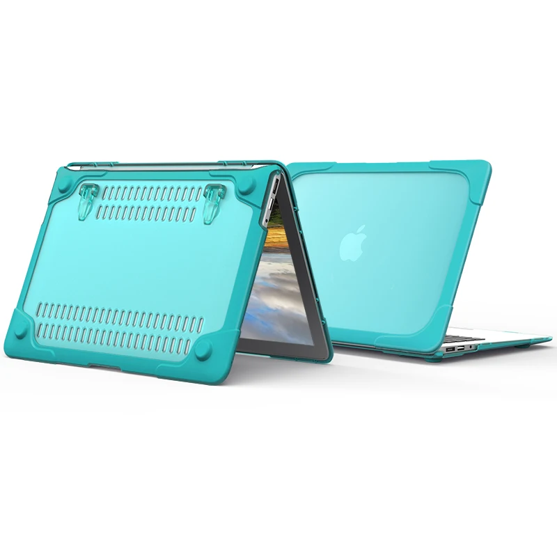 Для Apple MacBook Air Pro retina 11, 12, 13, 15 дюймов чехол с подставкой, защитный чехол с твердой поверхностью, ударопрочный, теплоизлучающий