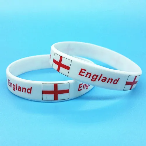 England 1 шт. флаг страны спортивный силиконовый браслет для мужчин и женщин резиновые браслеты с голограммой черлидер браслет ремешок аксессуары Подарки - Окраска металла: England