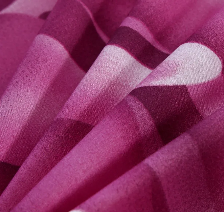 Комплект постельного белья с 3D розовым принтом покрывало синее фиолетовое