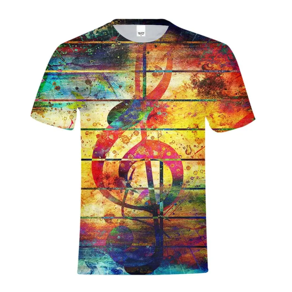 3d печатная Футболка Homme Rainbow Music Note Fashion Одежда для пребывания на открытом воздухе