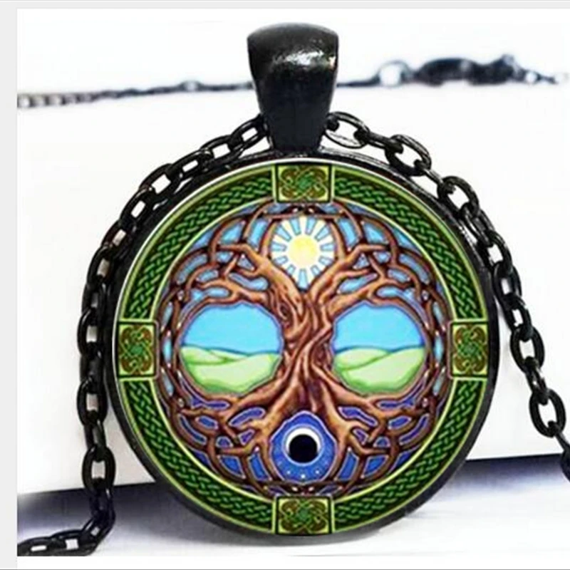 Оптовая продажа Древо жизни кулон солнце и луна ожерелье Инь (железная Гуаньинь