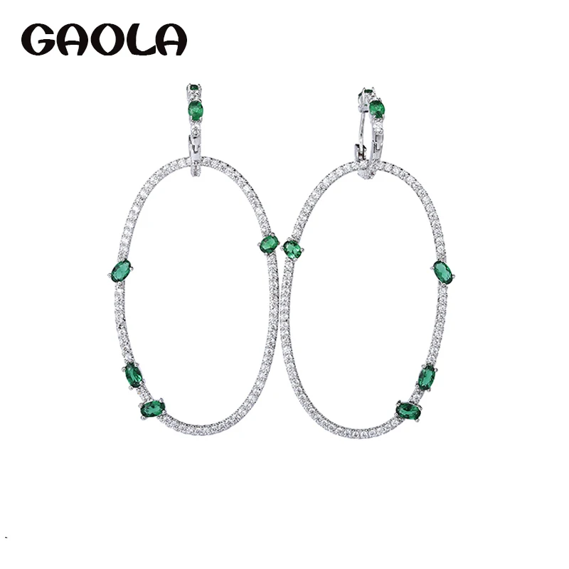 Женские круглые серьги-подвески GAOLA серьги из белого золота с фианитом GLE6669 |