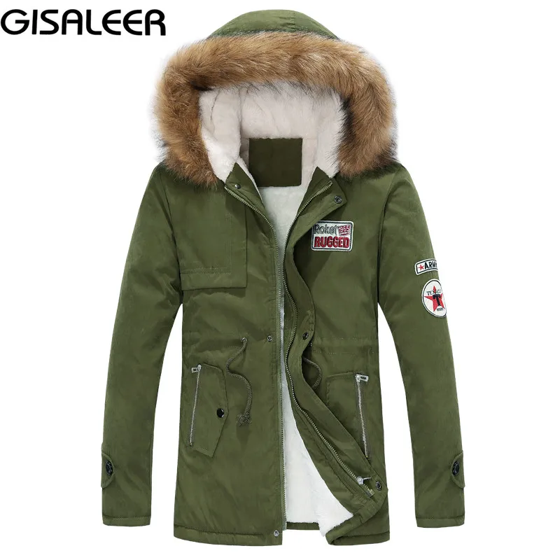 Новый 2017 Зимняя Куртка Меховой Воротник Мужской Пуховик Хлопок-ватник Утолщение