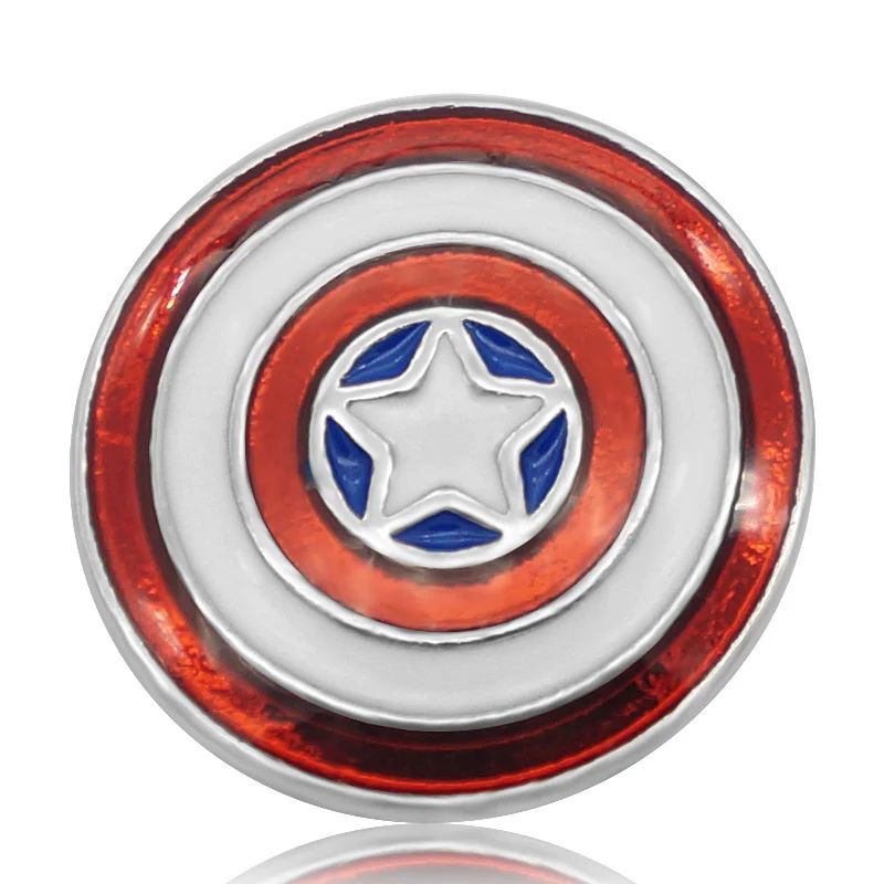 KZ3083 Beauty Charm captain America Shield круглые металлические кнопки 18 мм для DIY snap ювелирные