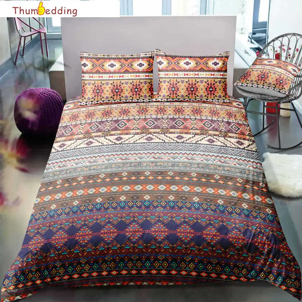 

Thumbedding Indian Style Bedding Sets King Size Floral Striped Twin Full Queen King 3D Duvet Cover Single Double Quilt Cover