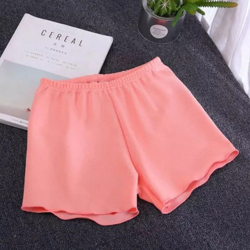Розовый Soft Мягкие Бесшовные Короткие брюки женские летние под юбки шорты плюс размер с рюшами дышащие мужские короткие леггинсы для девочек Защитные шорты - Цвет: Розовый