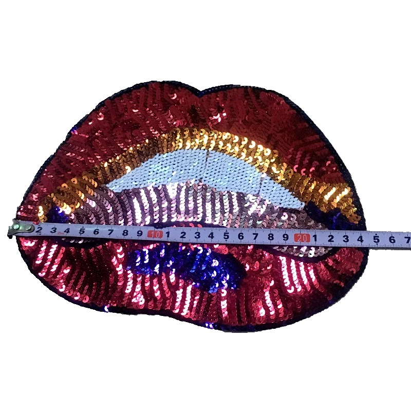 1 шт. Красочные Блестки нашивки с губами наклейка вышивкой нашивка для одежды и