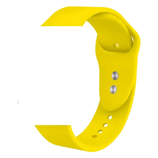 Yellow Smochm Цвет спортивный силиконовый ремешок для смарт-часов Apple Watch наручных часов iWatch, ремешок 44 мм/42 мм/40 мм/38 мм, версия 4/3/2/1 IWO 5, 6, 8 лет - Цвет: Yellow
