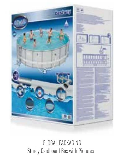 구매 Bestway-파워 스틸 수영장 세트, 56705x671 CM, 22 피트 X 52 인치, 원형 프레임, 야외 지상 수영장 + 커버, 매트, 사다리, 필터