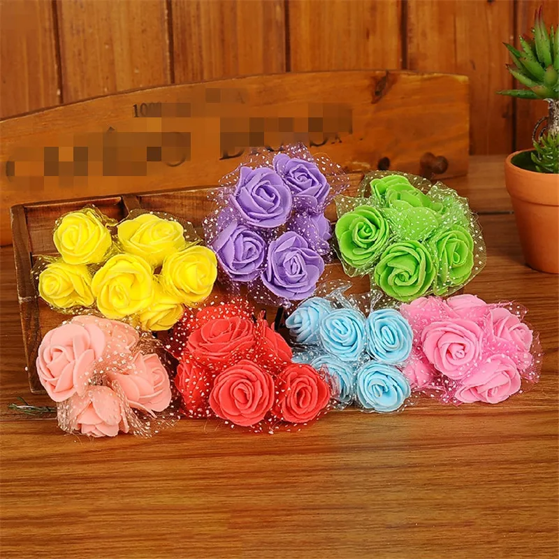 120 шт. 2 см Мини Искусственные цветы из пенопласта украшение для дома автомобиля
