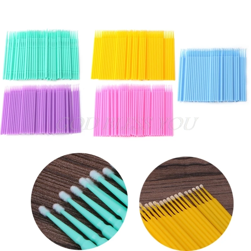 100 шт. Одноразовые индивидуальные Удаление ресниц Micro кисточки наращивания